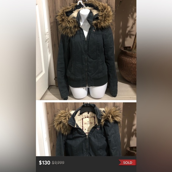 Vintage Y2K Hollister fur bomber jacket viral mean girls - Picture 8 of 11